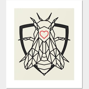 Geometric Bee Protector with Heart because you're a superhero Posters and Art